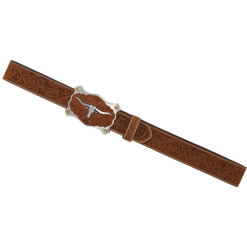 Justin Men - Classic Longhorn Western Belt (Aged Bark) C11198