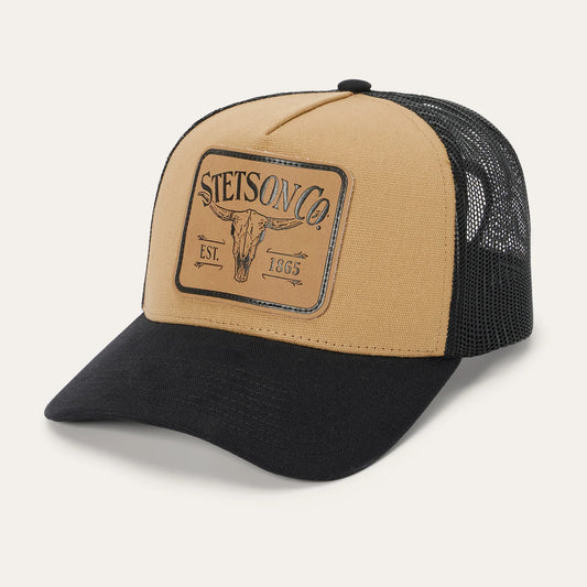 Stetson - Trucker Cap (Longhorn Patch Black) ST0403
