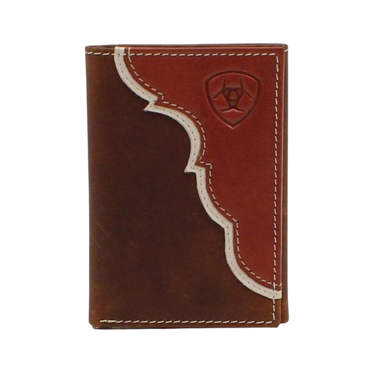 Ariat - Tri-Fold Wallet (Two Tone Shield Logo Tan) A3547808