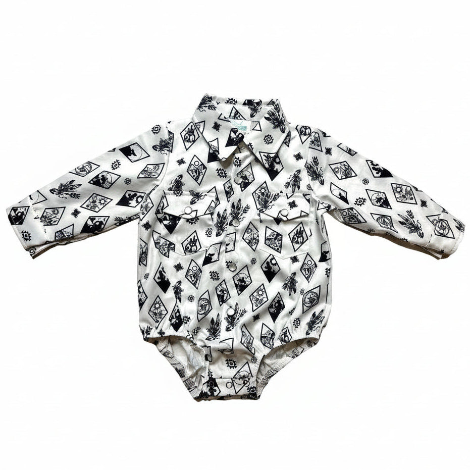 Shea Baby - Diamond LS Pearl Snap Onesie (SNAP13)