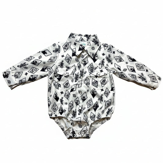 Shea Baby - Diamond LS Pearl Snap Onesie (SNAP13)