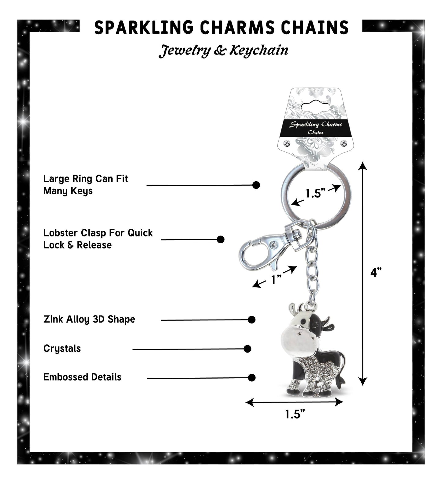 Sparkling Charms - Cow
