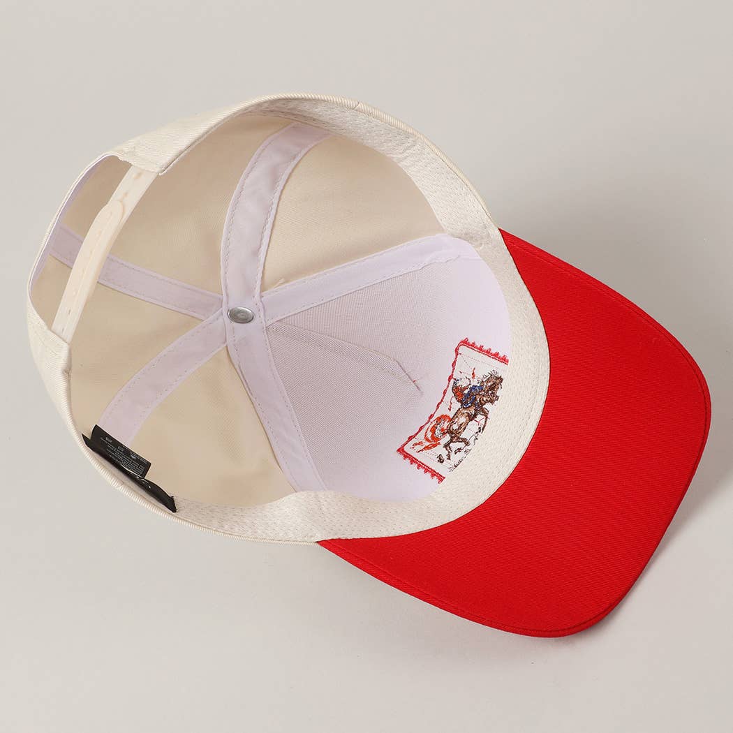 Cowboy Bronc Cap Howdy (Red)