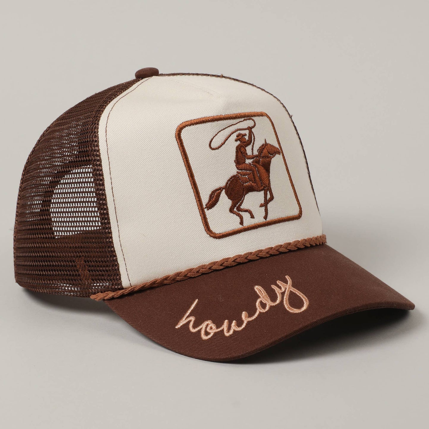 Cowboy Roping Howdy Cap (Brown)