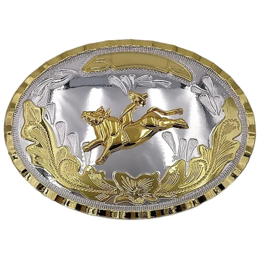 Large Oval Belt Buckle (Bull Rider)