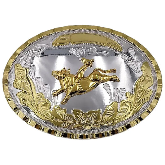 Large Oval Belt Buckle (Bull Rider)
