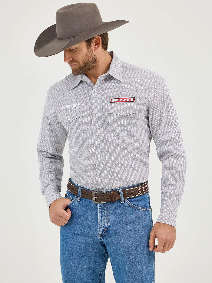 Wrangler Men - PBR Logo Snap Shirt (Cloudy Diamonds) 112359482