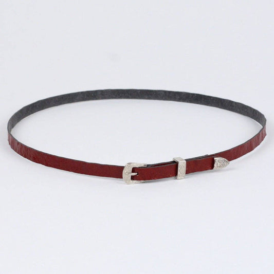 Ostrich Print Hat Band (Cognac)