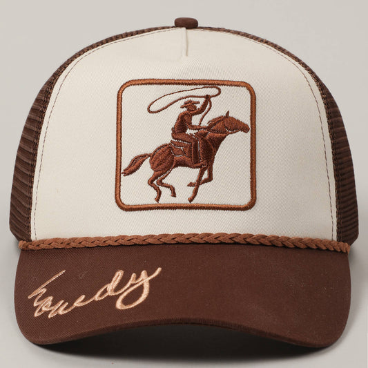 Cowboy Roping Howdy Cap (Brown)