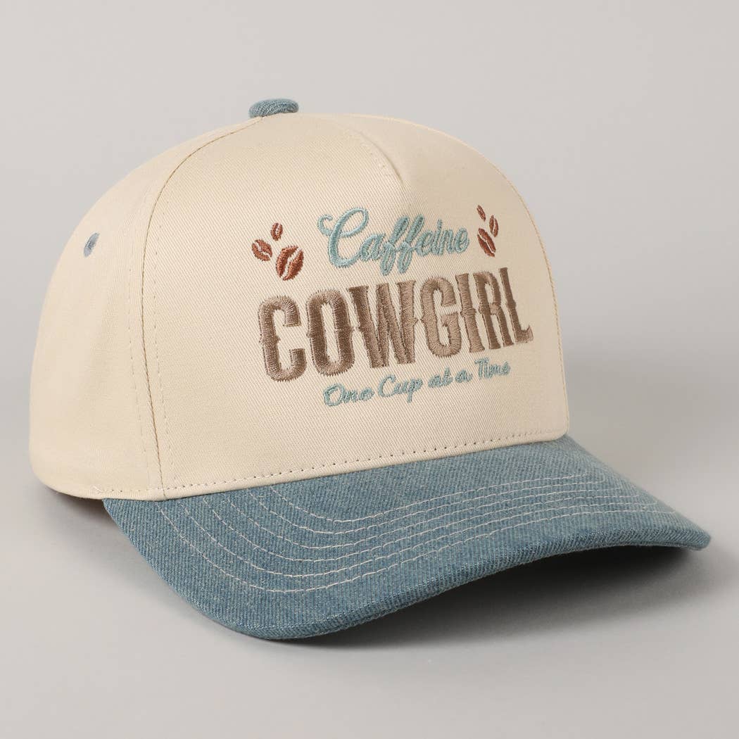 Caffeine Cowgirl Cap (Denim)
