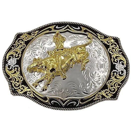 Small Rectangular Belt Buckle (Bull Rider)