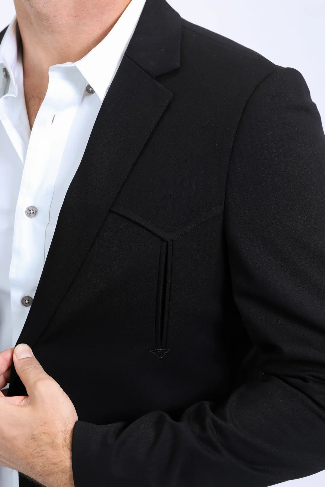 Platini Men - Double Button Western Blazer (Black) BLW10525