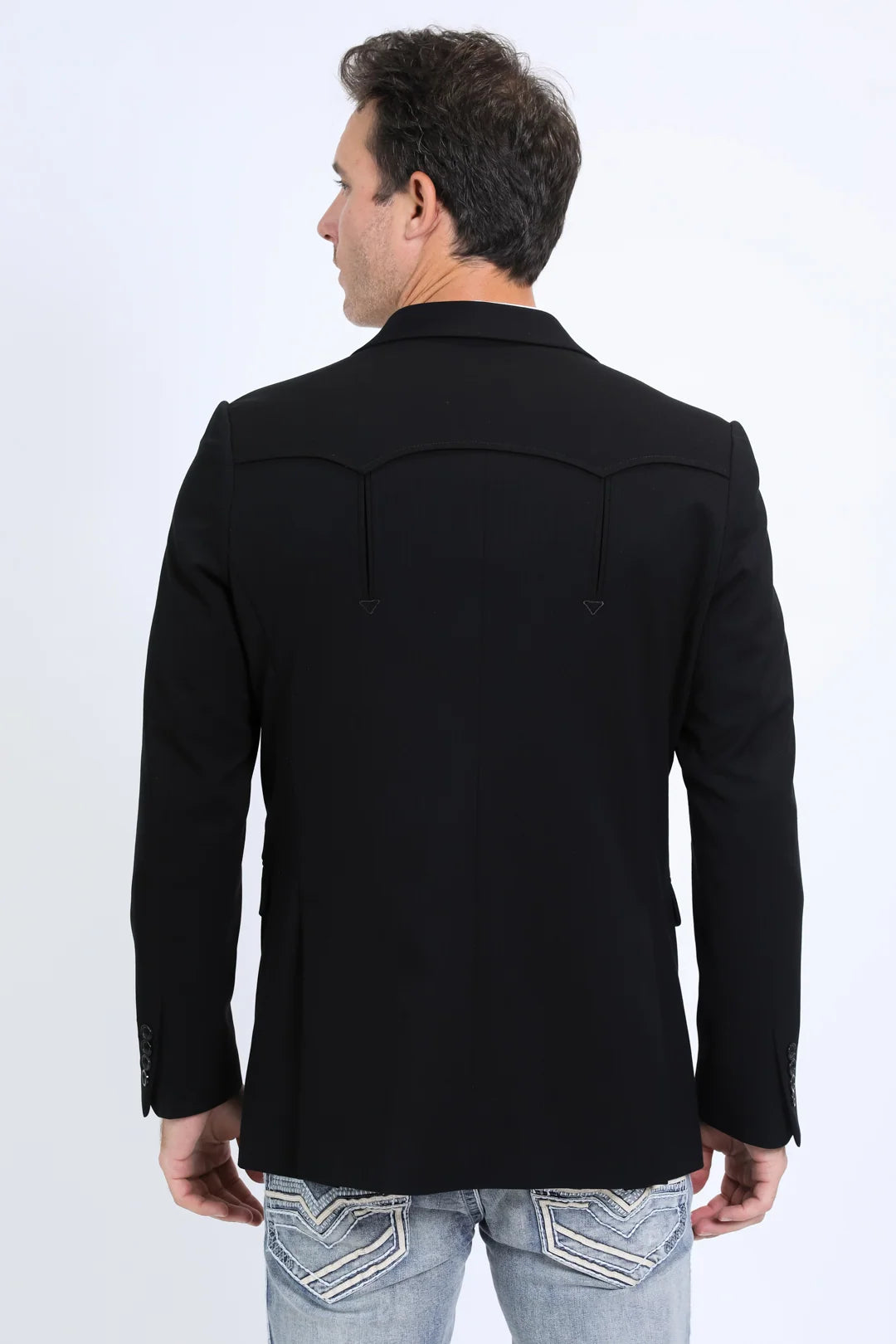 Platini Men - Double Button Western Blazer (Black) BLW10525