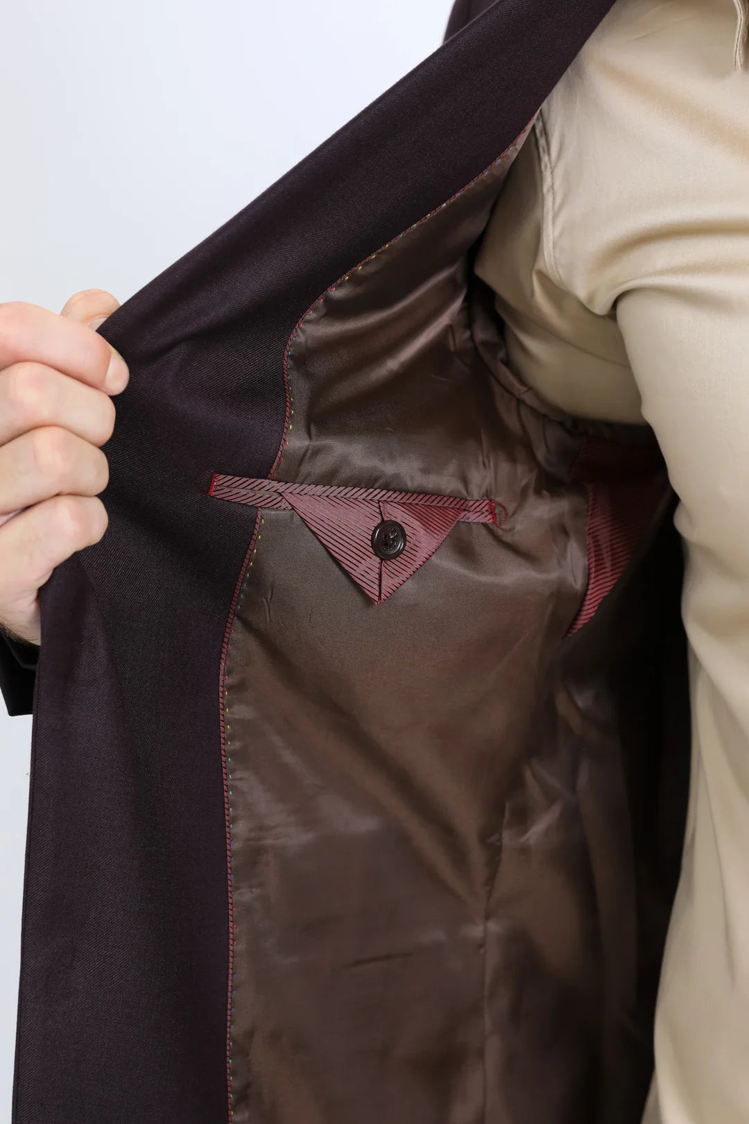 Platini Men - Double Button Western Blazer (Wine) BLW10524
