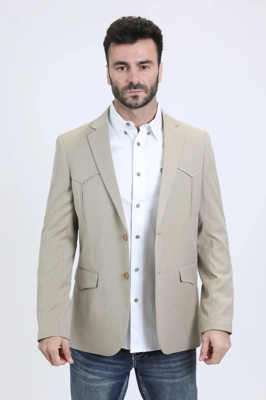 Platini Men - Double Button Western Blazer (Khaki) BLW10817