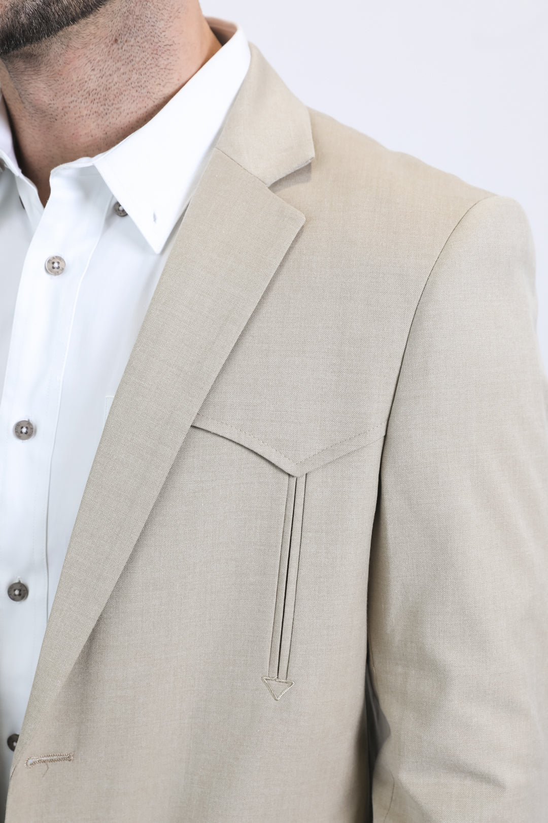 Platini Men - Double Button Western Blazer (Khaki) BLW10817