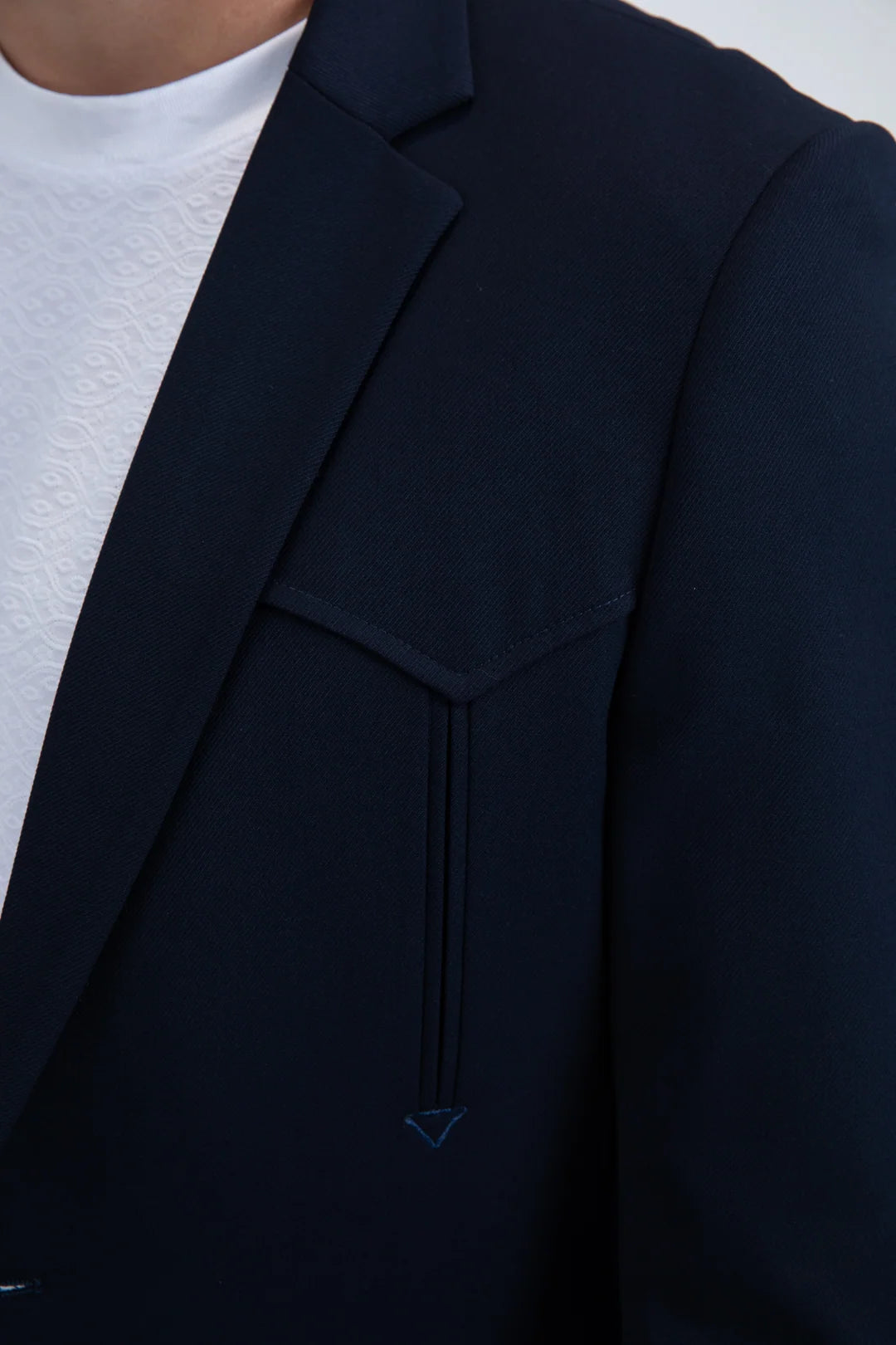 Platini Men - Double Button Western Blazer (Navy) BLW11269