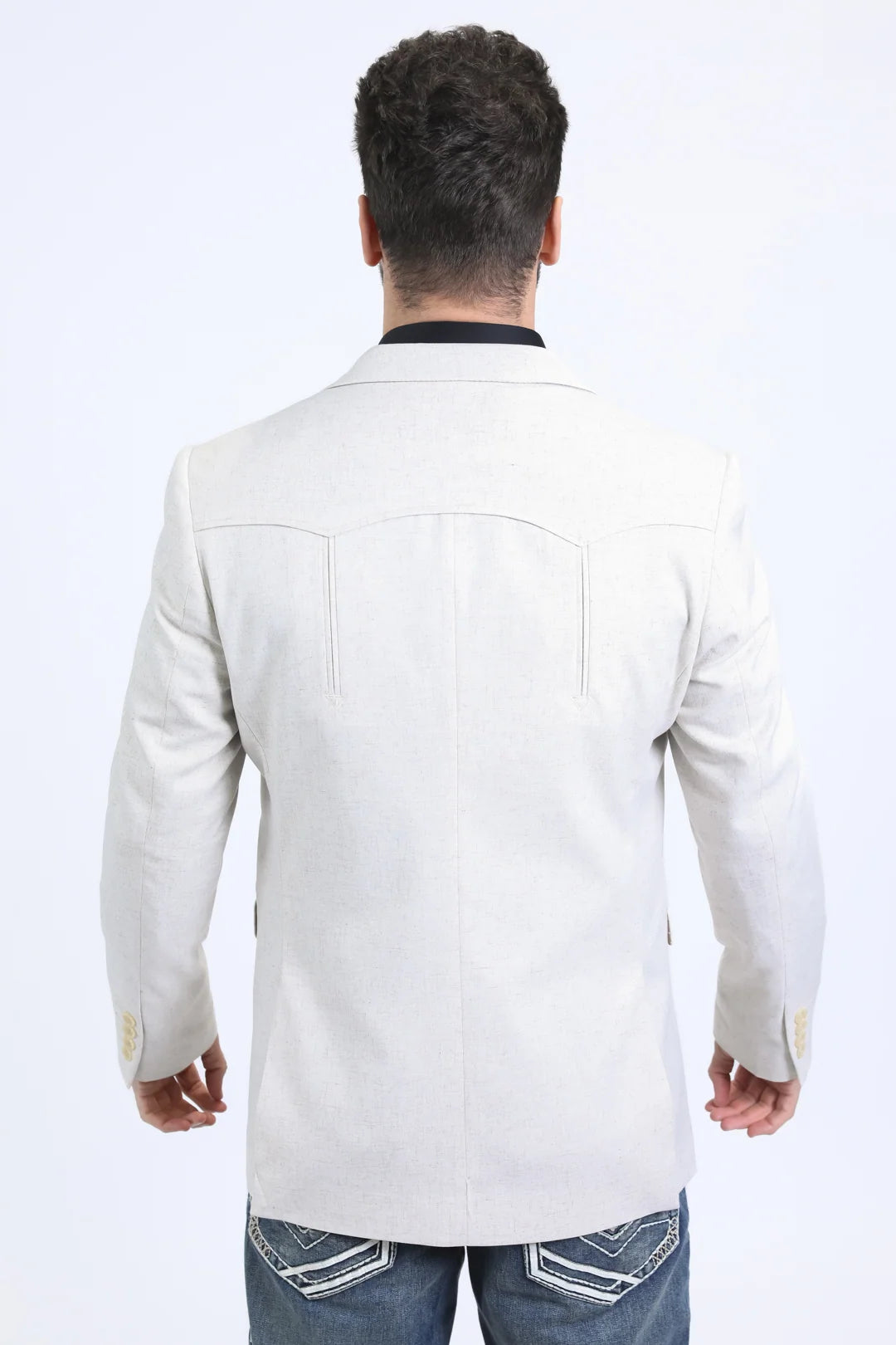 Platini Men - Double Button Western Blazer (Off White) BLW10938