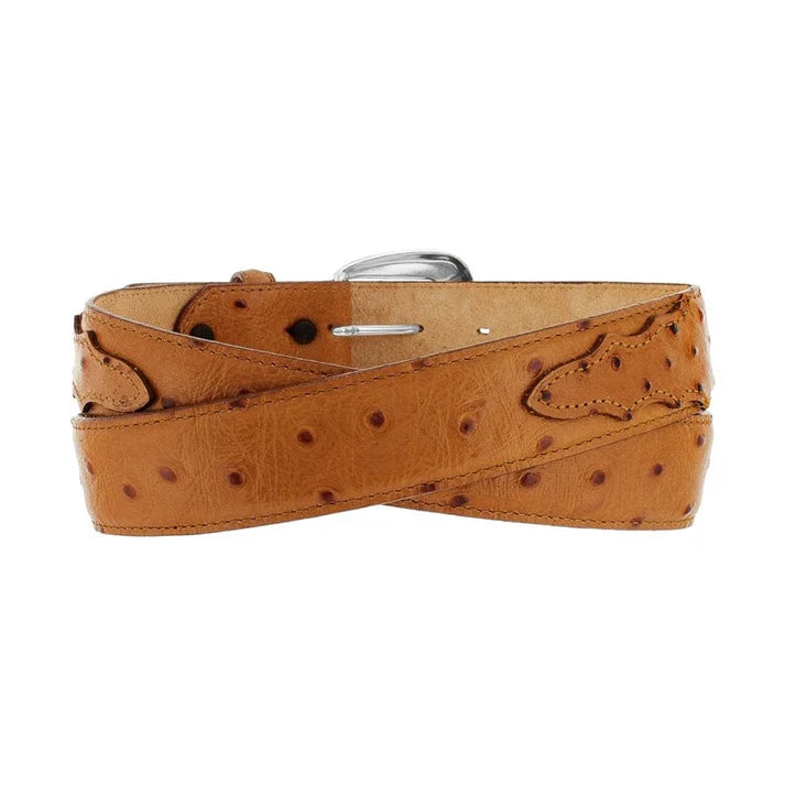 Tony Lama Men - Ostrich Print Western Belt (Brown) 1377L