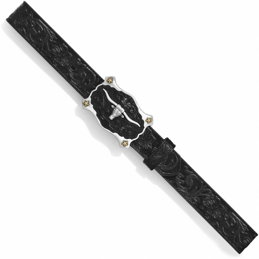 Justin Men - Classic Longhorn Western Belt (Black) C11193