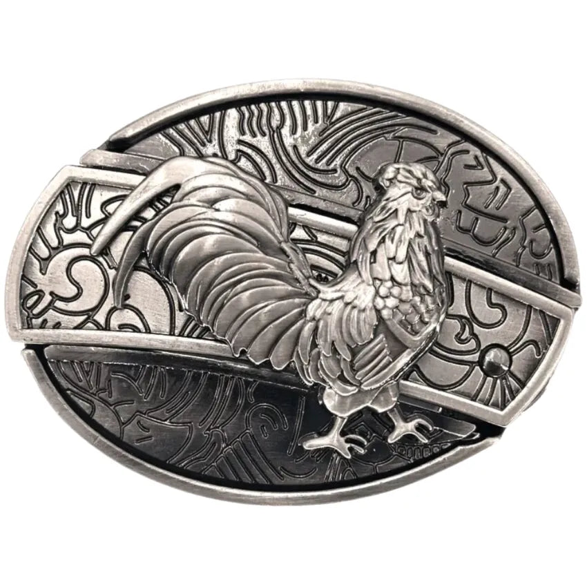 Small Knife Oval Belt Buckle (Rooster)