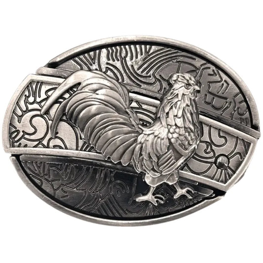 Small Knife Oval Belt Buckle (Rooster)