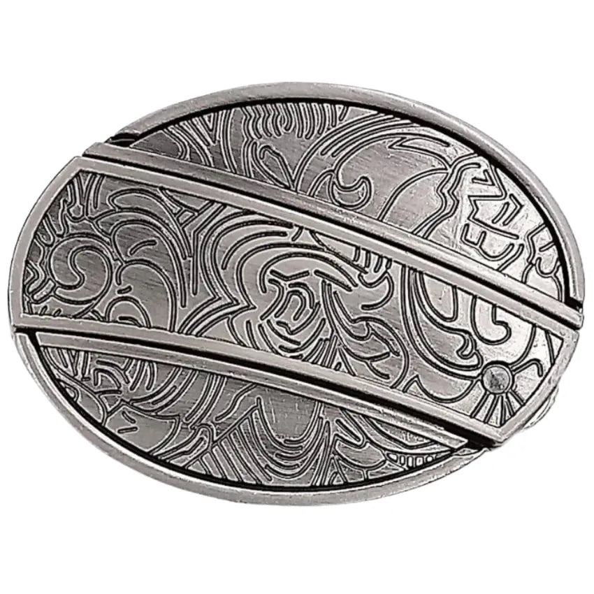 Small Knife Oval Belt Buckle (Floral)