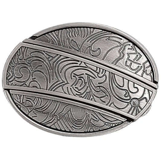 Small Knife Oval Belt Buckle (Floral)