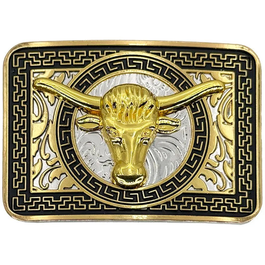 Medium Rectangular Belt Buckle (Vintage Bull)