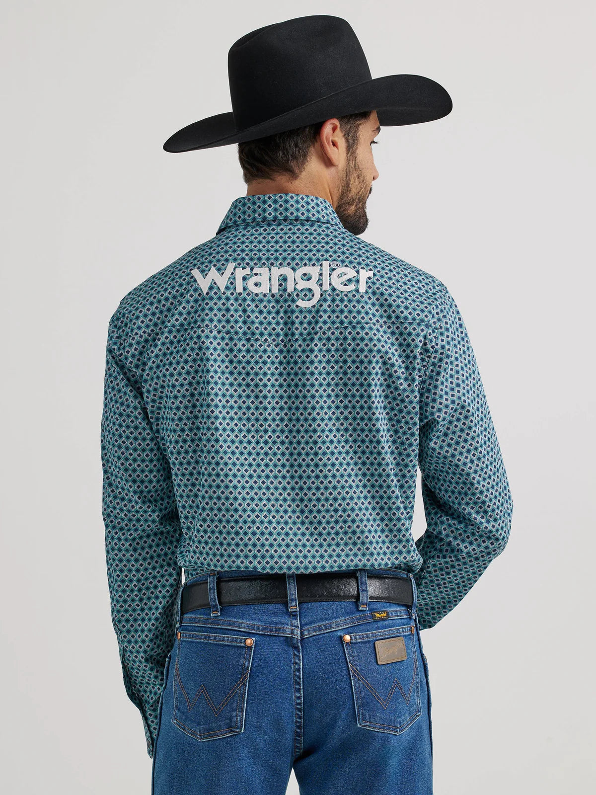 Wrangler Men - Wrangler Logo Snap Shirt (Blue Diamonds) 112337440